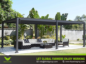 Pergola bioclimatique motorisée en aluminium, toit à lames orientables, imperméable, pour patio, jardin, cour arrière, vente en gros d'usine - Product Image 3