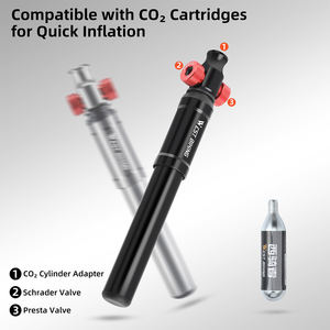 Pompe à vélo portable haute pression WEST BIKING 130 PSI, gonflage rapide, cartouches de <span class=keywords><strong>CO2</strong></span>, mini pompe à vélo en aluminium, facile à installer - Product Image 5