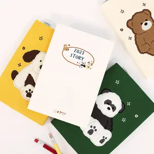 LABON – carnet de notes personnalisé Animal mignon et duveteux avec imprimé ours Panda B6, agenda hebdomadaire sans date