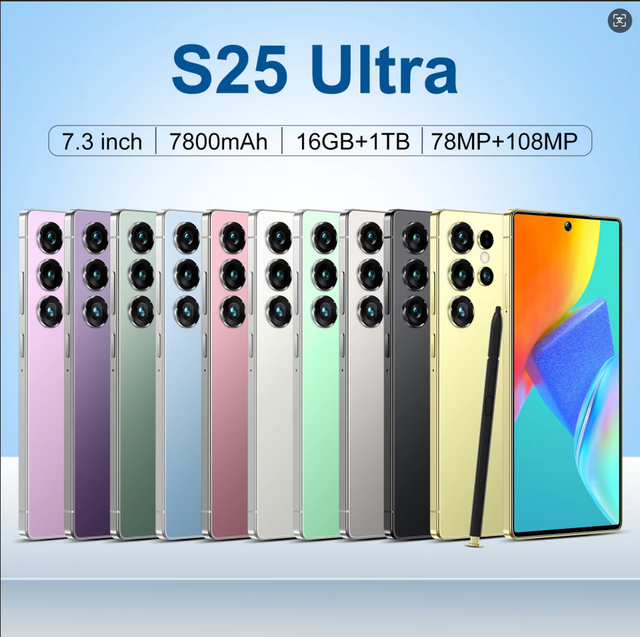 S25 Ultra 5G Smartphone with 108MP Camera 16GB+1TB Storage Dual SIM and 3G/5G Bands in French Spanish and English