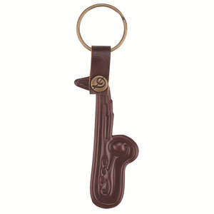 Wholesale Handmade Cowhide Instrument Keychains Multi‑style Embossed Brass Snap Button Leather Key <b>Ring</b> Music Souvenir Gift - Product Image 4