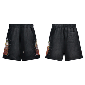 Hiphop Streetwear Mode Sublimatie Zuur Gewassen Shorts Gratis Verzending Die Beslist Oorlog Hoge Kwaliteit Vintage Mannen Corduroy Stof