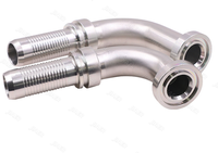 Raccords de compression à bride de type F haute pression, norme ISO, accouplements hydrauliques en acier inoxydable pour systèmes de tuyauterie industriels