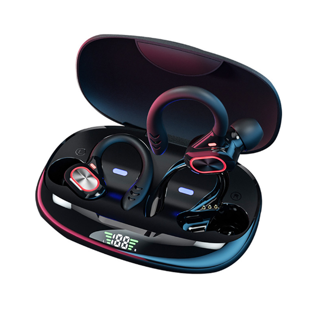 digital led display tws earbuds sports in ear style headphone ear hook earphone