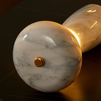 Lámpara USB de mármol travertino para bar y restaurante, escritorio de computadora, mesita de noche moderna, luz ambiental portátil USB para mesa