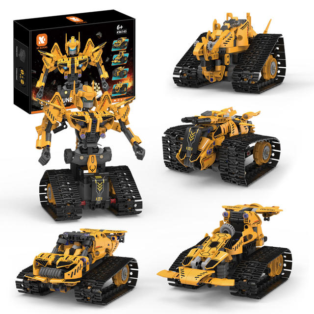 Children's 5-in-1 Transformable RC Robot Building Kit, APP Controlled Programmable Toy with Multiple Shapes