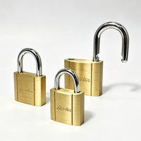 Cadenas carré en laiton de 50 mm, robuste, à clé, avec clés, corps en laiton massif, serrure de sécurité pour entrepôt, portail, porte de conteneur