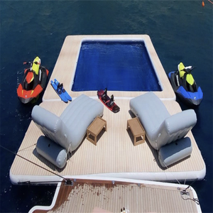 <strong>Pool</strong> Float Water Play Equipment Lounges <strong>Floating</strong> Island with Removable Tent <strong>Inflatable</strong> <strong>Floating</strong> Lounge <strong>Sofa</strong> for Yacht Boat - Product Image 4