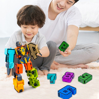 Jouets éducatifs pour enfants en plastique à construire soi-même, blocs de construction, déformation de chiffres, robot de déformation