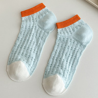 5 paires/lot chaussettes femmes été Transparent court bas Tube Cool chaussettes ensemble mignon impression cheville pied couverture mode nouveau Kawaii