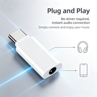 USB Typ-C Adapter USB-C Konverter zu 3,5mm Klinke Kopfhörer Audio-Adapter Anschluss