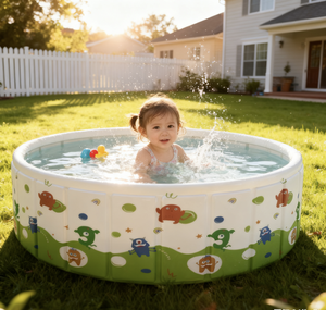 <span class=keywords><strong>Bañera</strong></span> <span class=keywords><strong>Plegable</strong></span> de PVC Ecológica Yangchen para Bebés y Niños, Diseño Redondo Moderno y Duradero, Portátil, Sin Tapa - Product Image 4