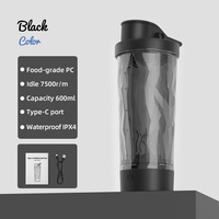 Gobelet mélangeur électrique entièrement automatique, design cylindrique, commande par bouton, pour protéines, lait de soja, poudres de fitness