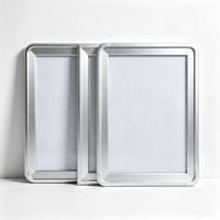 Bingkai Poster Dinding 32mm Lebar Sudut Bulat Gantung Cepat Panel Aluminium Tahan UV A4-A0 untuk Pajangan Mal