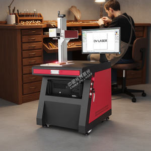 Graveur laser à fibre de bureau pour la gravure de bijoux <span class=keywords><strong>en</strong></span> or, argent, acier inoxydable et autres métaux, avec moniteur d'ordinateur et aspiration - Product Image 1