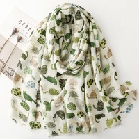 Automne coton châles écharpe Vintage longue musulmane Hijab écharpe avec glands Viscose Animal chat imprimé nouveau foulard pour les femmes