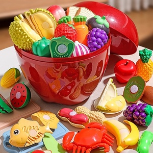 Ensemble de <span class=keywords><strong>cuisine</strong></span> en plastique pour jouer, fruits et légumes à découper et à mâcher, <span class=keywords><strong>jouet</strong></span> de <span class=keywords><strong>cuisine</strong></span> réaliste, cadeau d'anniversaire - Product Image 1
