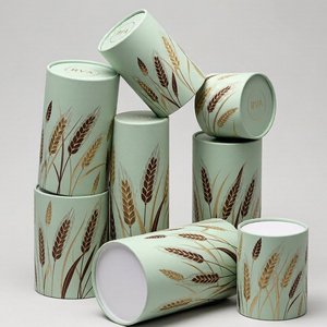 Custom Printed Cosmetic Paper Tube Round Packaging Luxury Cardboard Cylinder <b>Box</b> for Powder Puff Skincare - Product Image 5