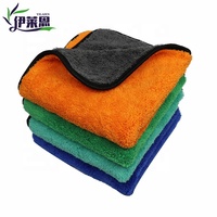 High Absorbent Quick Dry Double Sided Woven Coral Fleece Microfiber Square Towels 40x40cm 800GSM Cleaning Towel