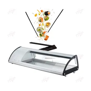发光二极管灯冷藏柜台顶部展示柜玻璃推拉门寿司展示柜