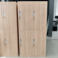 Armoire de rangement métallique à 2 niveaux, robuste, à poser au sol, avec 4 casiers et serrure à clé, pour salle de sport, spa, pilates