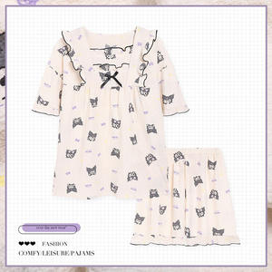 Conjunto de Pijama Corto de Verano para Mujer, Transpirable, Estilo Coreano, con Dibujos Animados de Kuromi y <span class=keywords><strong>Pacha</strong></span> Dog, para Chicas - Product Image 4