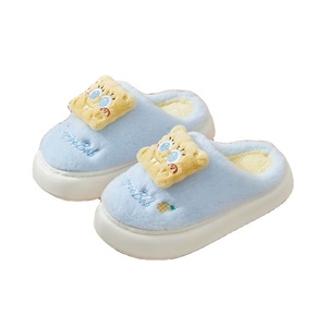 Nouveaux produits d'automne et d'hiver mignon fourrure coton pantoufles maison intérieur éponge Bob carré pantalon pantoufles - Product Image 2
