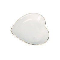 Nordique Personnalisé Coeur Forme Blanc En Céramique avec Or Jante Dîner Plat Dessert Plaque