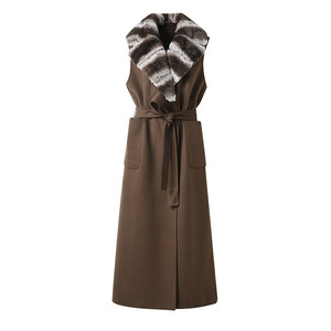 <span class=keywords><strong>Gilet</strong></span> <span class=keywords><strong>long</strong></span> en laine et cachemire pour <span class=keywords><strong>femme</strong></span> avec col amovible en fourrure de lapin Rex, <span class=keywords><strong>gilet</strong></span> <span class=keywords><strong>extra</strong></span> <span class=keywords><strong>long</strong></span> en laine - Product Image 1