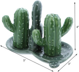 Sal & pimienta cerámica agitadores colectores decoración de la cocina con la bandeja de <span class=keywords><strong>Cactus</strong></span>-<span class=keywords><strong>Cactus</strong></span> - Product Image 2