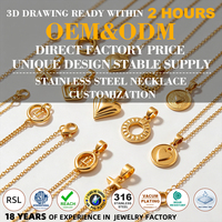 Collares Elegantes Personalizados de Acero Inoxidable 316L, Chapados en Oro de 18K PVD, Duraderos, Hipoalergénicos, con Circonita Cúbica 5A, Antideslustre