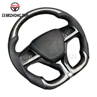 Volant sport en fibre de carbone Drift RS pour Maserati Quattroporte avec poignée en cuir et design à 3 branches