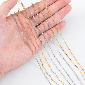 Impermeabile 18k PVD oro acciaio inossidabile catene di collegamento bastone fatto a mano catena sottile fai da te per la creazione di gioielli di trovare materiale - Product Image 2