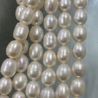 Perles de riz d'eau douce certifiées 7-8 mm, forte brillance, cultivées, blanches naturelles, qualité AA-AAAAA pour la fabrication de bijoux DIY