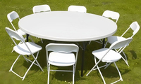 Mesa de Comedor Plegable Redonda de Plástico para Exteriores, Moderna, para Fiestas, Escuelas y Hoteles, con Capacidad para 500 kg, Venta al por Mayor JC-T11