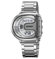 Reloj SKMEI de Forma Irregular para Hombre, Reloj Deportivo Impermeable de Lujo SKMEI 2298, Reloj Digital con Correa de Acero Inoxidable
