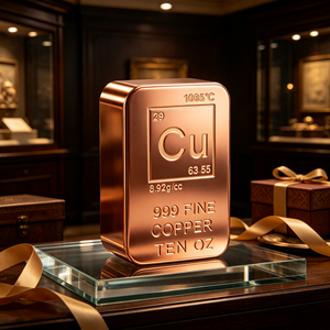 Ten Ounce <b>Cube</b> Copper Ingot Periodic <b>Table</b> Design Heavy Copper Bar Desk Decor Gift - Product Image 6