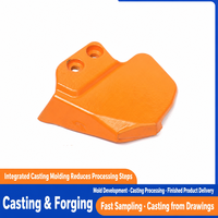 Support de tondeuse à gazon usiné en fonte gris-orangée de la fonderie Shengri, composant de machine agricole, usinage sur mesure