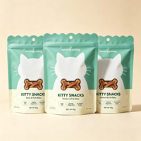 Sachet personnalisé haute qualité en BOPP imprimé par gravure, en forme spéciale, avec fermeture éclair refermable, pour aliments pour animaux de compagnie (chats et chiens)