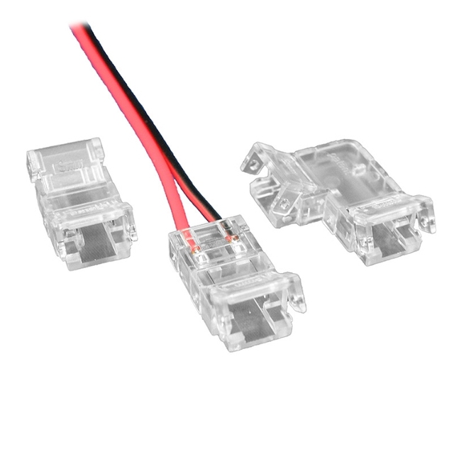 5mm 8mm 10mm 2-Pin Solderless Crystal Connector for COB LED Strips