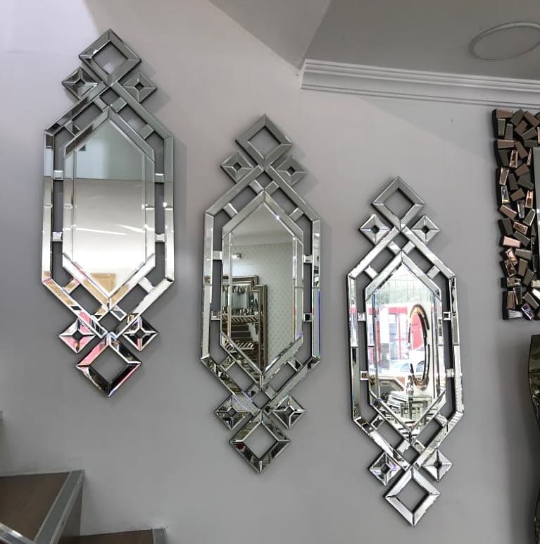 Miroir décoratif scintillant pour salon, ensemble de 3 miroirs muraux pour la maison, la location d'hôtel, Offres Spéciales