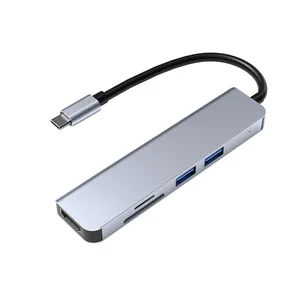 USB 3.0 dizüstü bilgisayar çok fonksiyonlu yerleştirme istasyonu tip c için TF/USB kart okuyucu 3 X usb 3.0 USB c hub