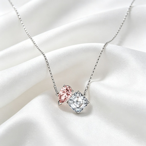 Collier classique plaqué rhodium, bracelet en argent sterling 925, collier princesse en zircon pour filles - Product Image 5