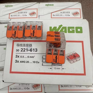 Conector de Empalme Compacto de 2 Vías <span class=keywords><strong>WAGO</strong></span> 221-613, 100% Original, Nuevo, Reutilizable, Bloques de Terminales para Cables Eléctricos - Product Image 2