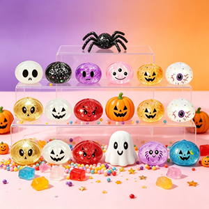 Boîte mystère Halloween Squishy 12 pièces, Calendrier de l'Avent en forme de boulette vapeur, fantôme et citrouille, Jouet anti-stress à rebond lent, 5 à 7 ans - Product Image 3
