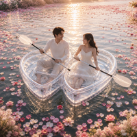 Kayak gonflable transparent en PVC en forme de cœur pour deux personnes, idéal pour la location en resort, les lacs, les plages et les parcs aquatiques (OEM/ODM)