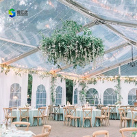 Chapiteau de mariage extérieur à toit transparent, tente transparente, salle de banquet, structure en aluminium, grande tente pour événements, PVC, taille personnalisée