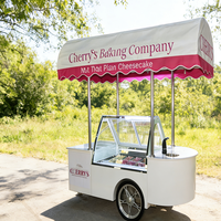 Congélateur mobile à gelato à température unique, portable, à poussée manuelle, avec vitrine