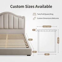 Lit moderne entièrement recouvert de cuir véritable, avec cadre en bois, entièrement rembourré, écologique, durable, sommier à ressorts, garantie 10 ans