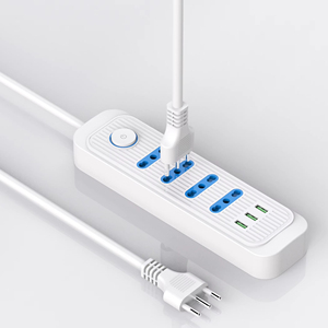 Regleta de Enchufes con 3 Tomas Chile IRAM +3USB, <span class=keywords><strong>Cable</strong></span> de 2M 3*0.75MM2 CCA, Carcasa ABS, Interruptor - Product Image 1